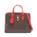 Louis Vuitton Tote Bag Flower 2-Way Coquelicot Canvas Leather
