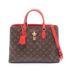 Louis Vuitton Tote Bag Flower 2-Way Coquelicot Canvas Leather