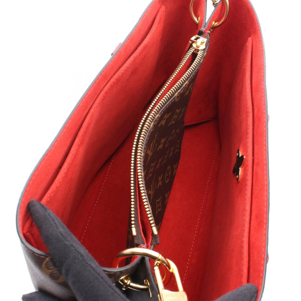 Louis Vuitton Tote Bag Flower 2-Way Coquelicot Canvas Leather — view 3
