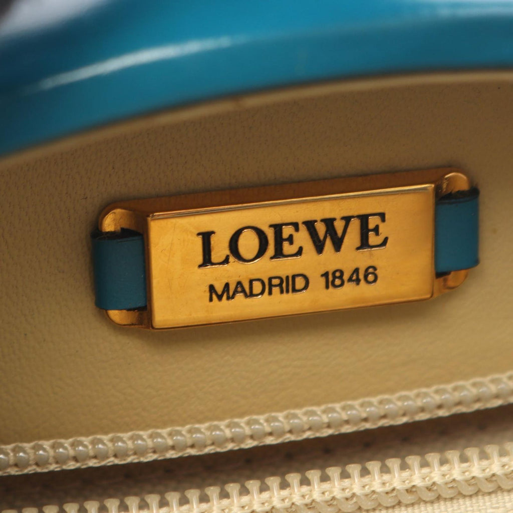 Loewe Round Turquoise Blue Leather Handbag — view 4