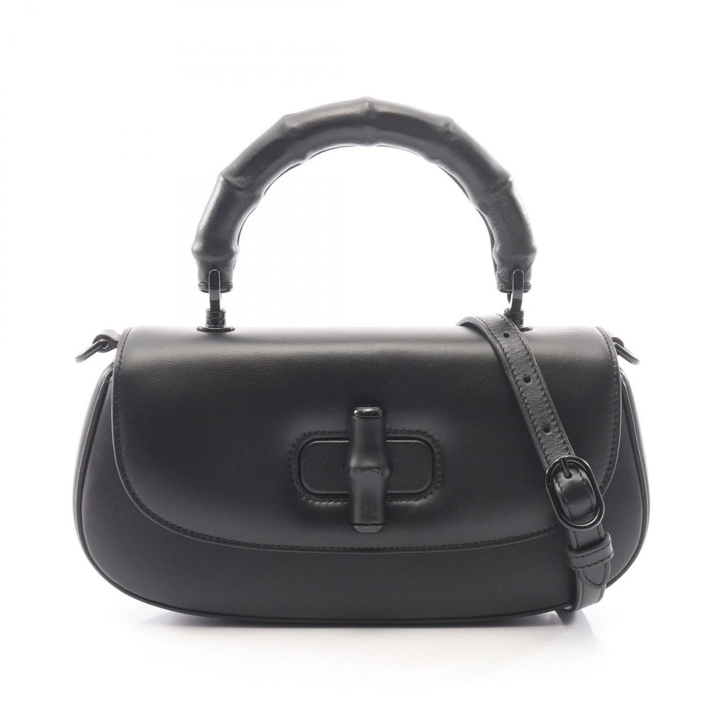 Gucci Bamboo Diva 2-Way Black Leather Handbag