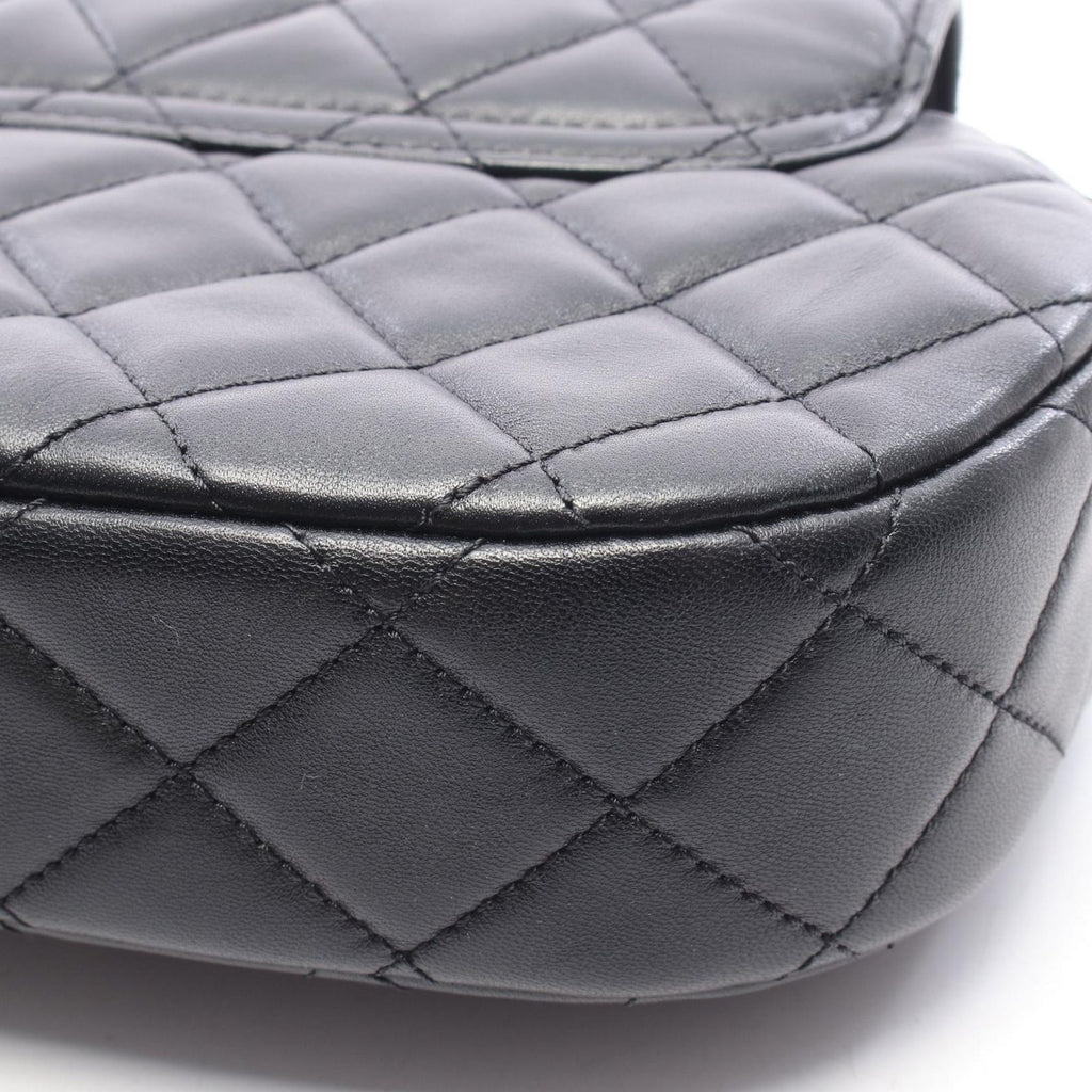 Chanel Shoulder Bag Quilted Top Handle Black Lambskin Top 2-Way Chain — view 6