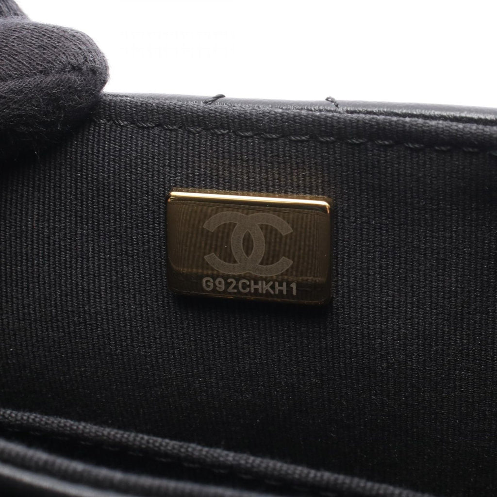 Chanel Shoulder Bag Quilted Top Handle Black Lambskin Top 2-Way Chain — view 5