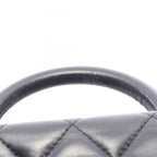 Chanel Shoulder Bag Quilted Top Handle Black Lambskin Top 2-Way Chain — view 7