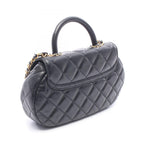 Chanel Shoulder Bag Quilted Top Handle Black Lambskin Top 2-Way Chain — view 2