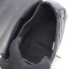 Chanel Shoulder Bag Quilted Top Handle Black Lambskin Top 2-Way Chain — view 3