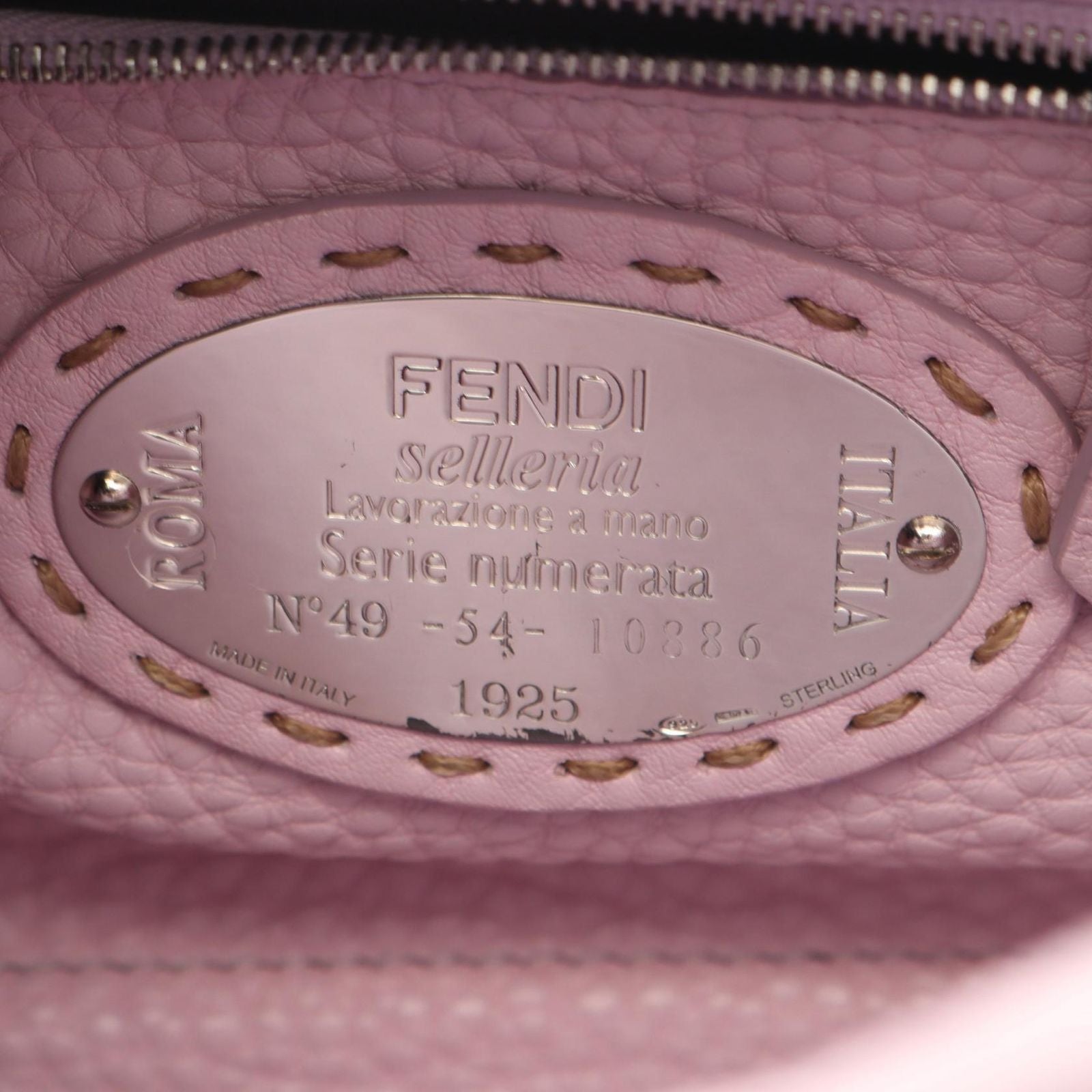 Fendi Mini Peekaboo Selleria 2-Way Light Pink Leather Handbag — view 4
