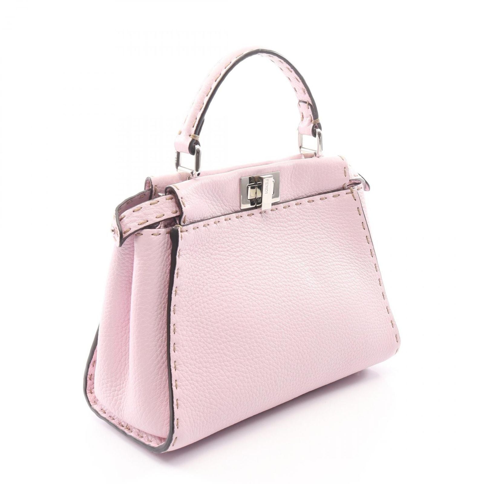 Fendi Mini Peekaboo Selleria 2-Way Light Pink Leather Handbag — view 2