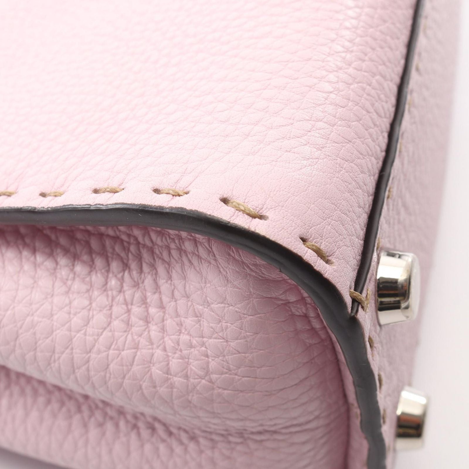 Fendi Mini Peekaboo Selleria 2-Way Light Pink Leather Handbag — view 7
