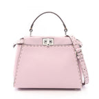 Fendi Mini Peekaboo Selleria 2-Way Light Pink Leather Handbag