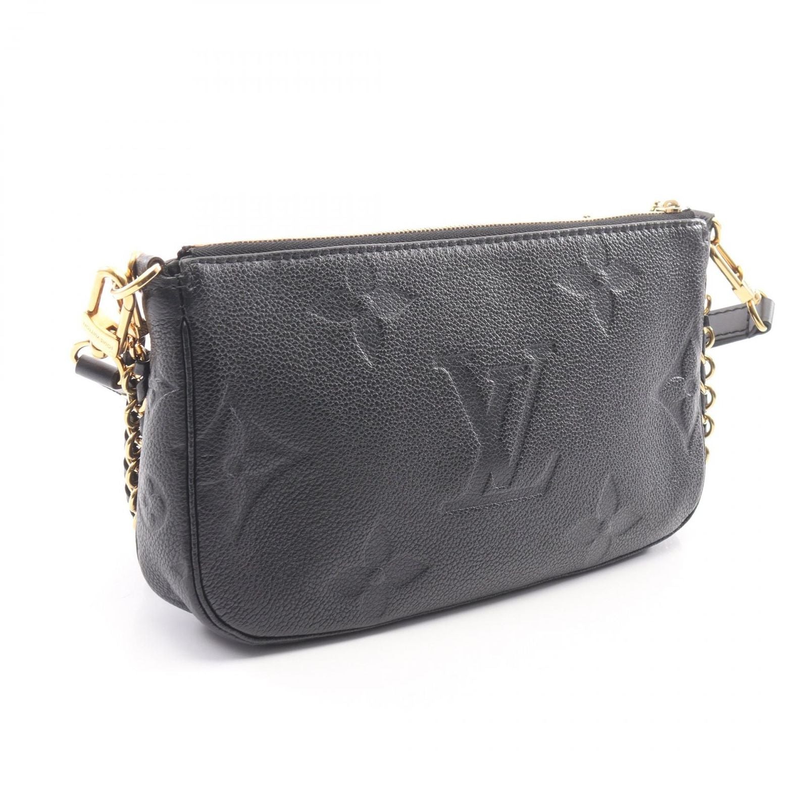Louis Vuitton Shoulder Bag Multy Pochette Accessory Soir Noir Leather — view 2