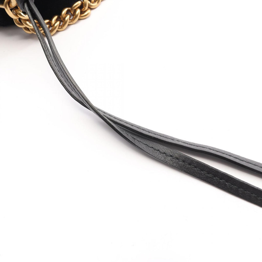 Gucci Shoulder Bag GG Marmont Quilted Bijou Black Fabric Leather — view 7