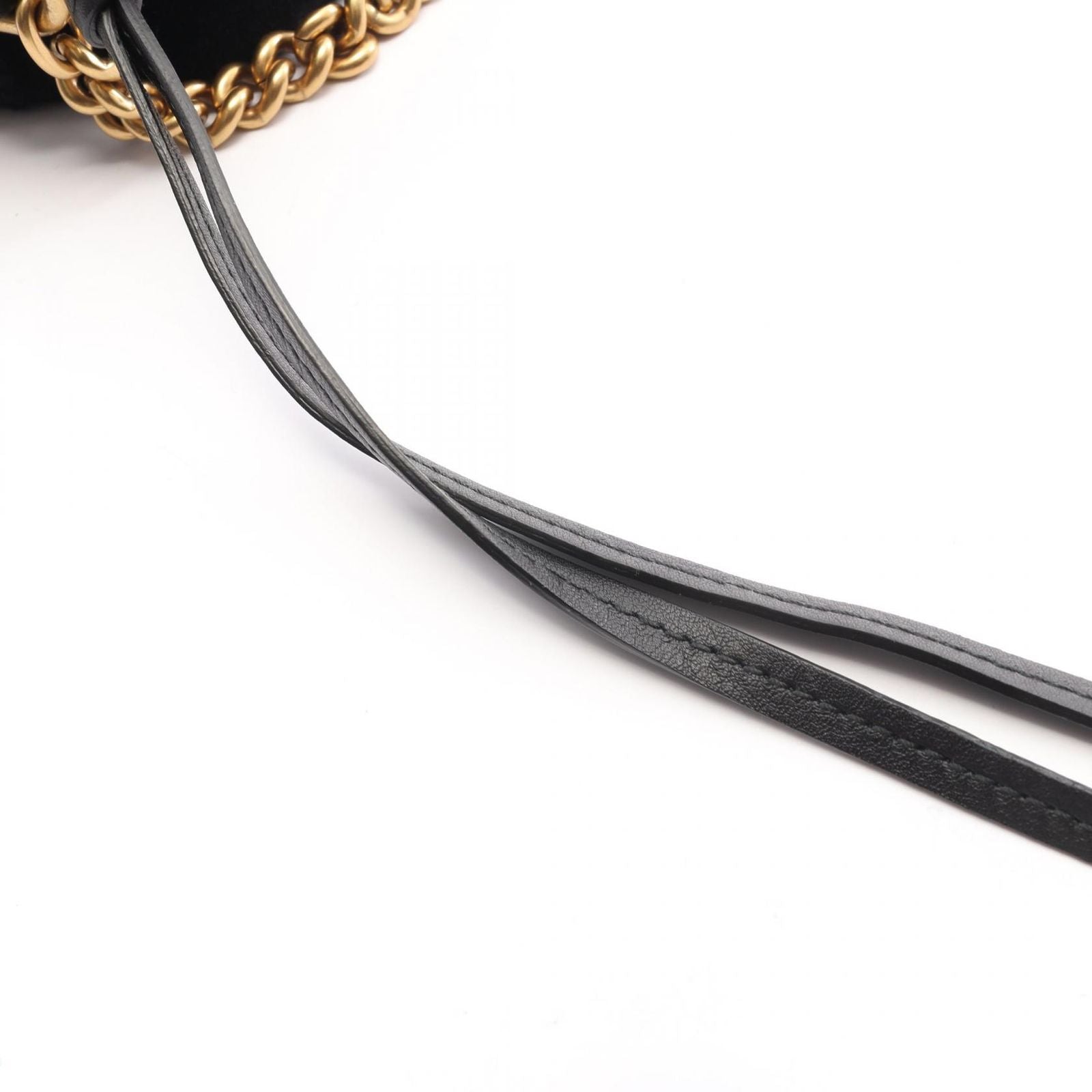 Gucci Shoulder Bag GG Marmont Quilted Bijou Black Fabric Leather — view 7