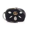 Gucci Shoulder Bag GG Marmont Quilted Bijou Black Fabric Leather