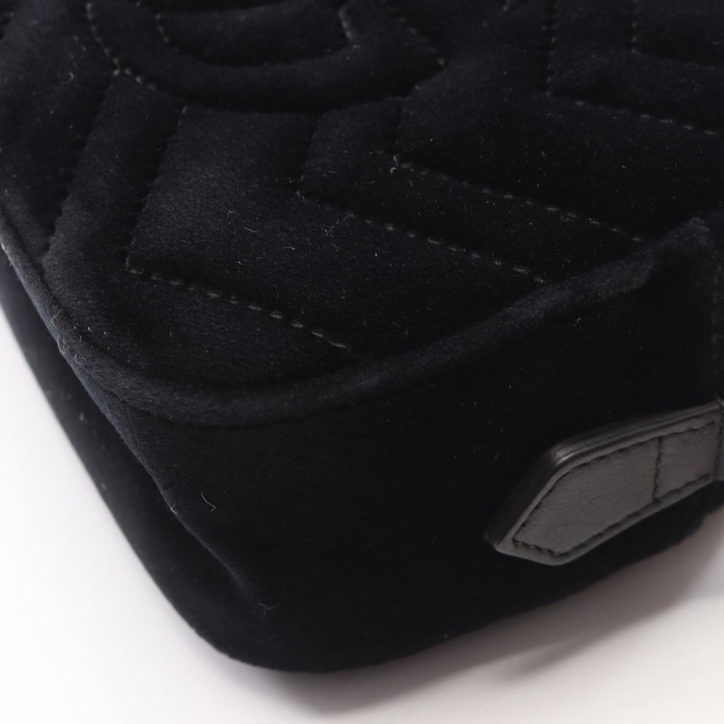 Gucci Shoulder Bag GG Marmont Quilted Bijou Black Fabric Leather — view 5