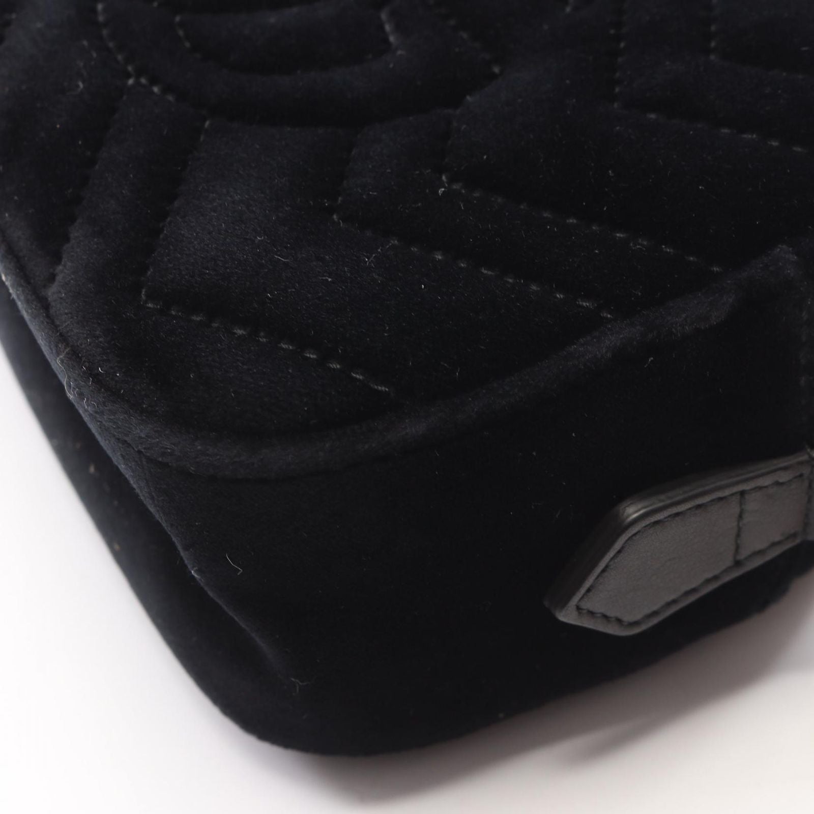 Gucci Shoulder Bag GG Marmont Quilted Bijou Black Fabric Leather — view 5