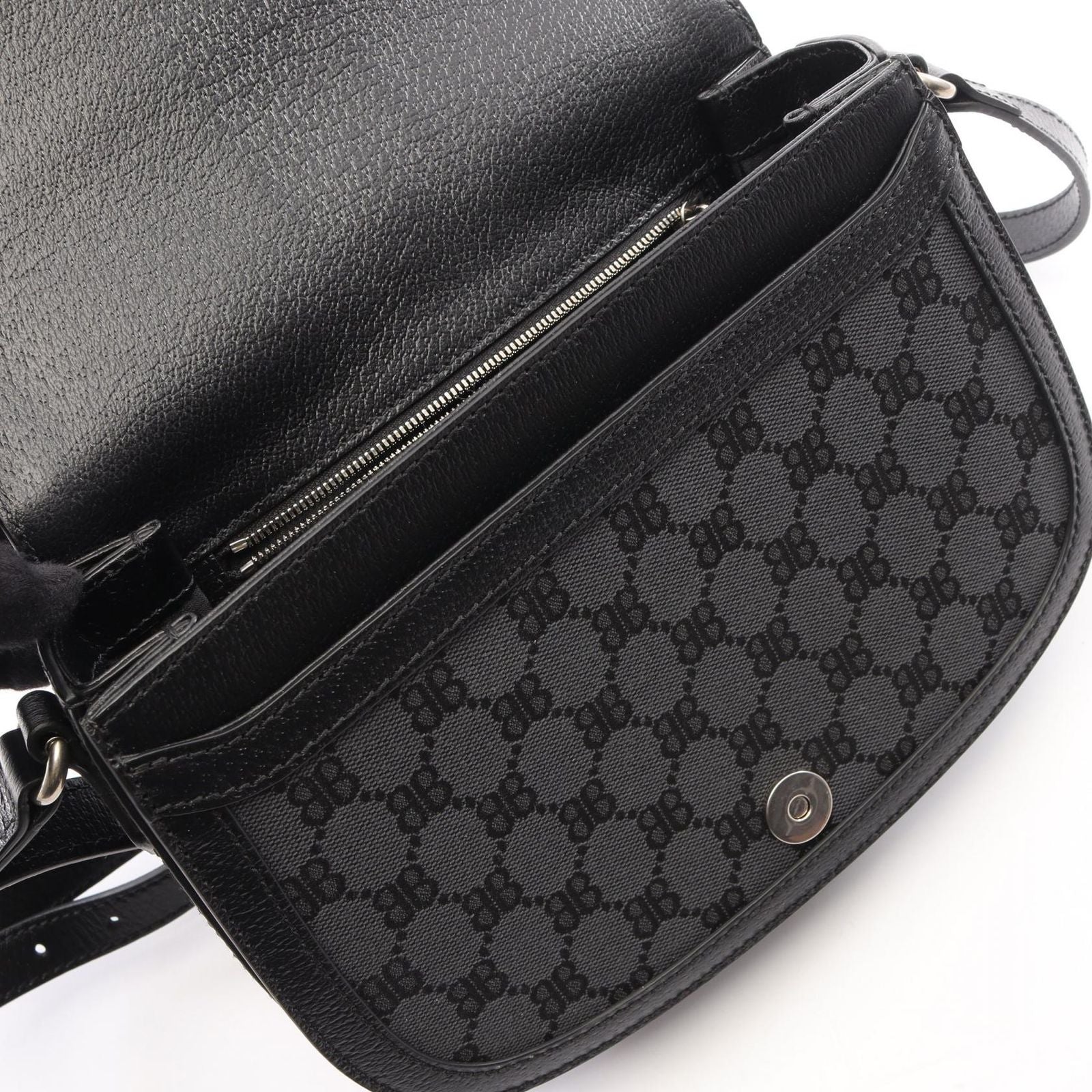 Gucci Shoulder Bag the Hacker Project Black Navy Red Canvas Leather — view 5