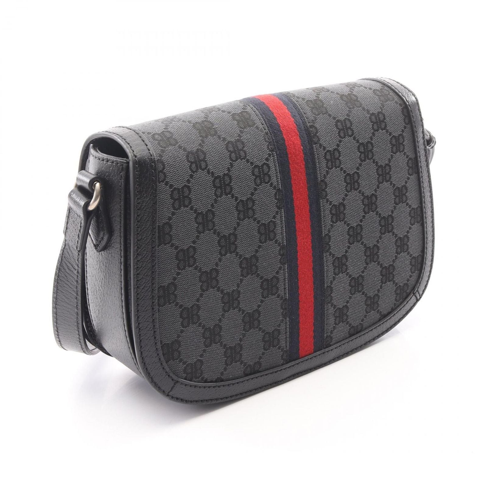 Gucci Shoulder Bag the Hacker Project Black Navy Red Canvas Leather — view 2