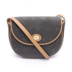 Dior Shoulder Bag Honeycomb Black Brown Canvas Leather