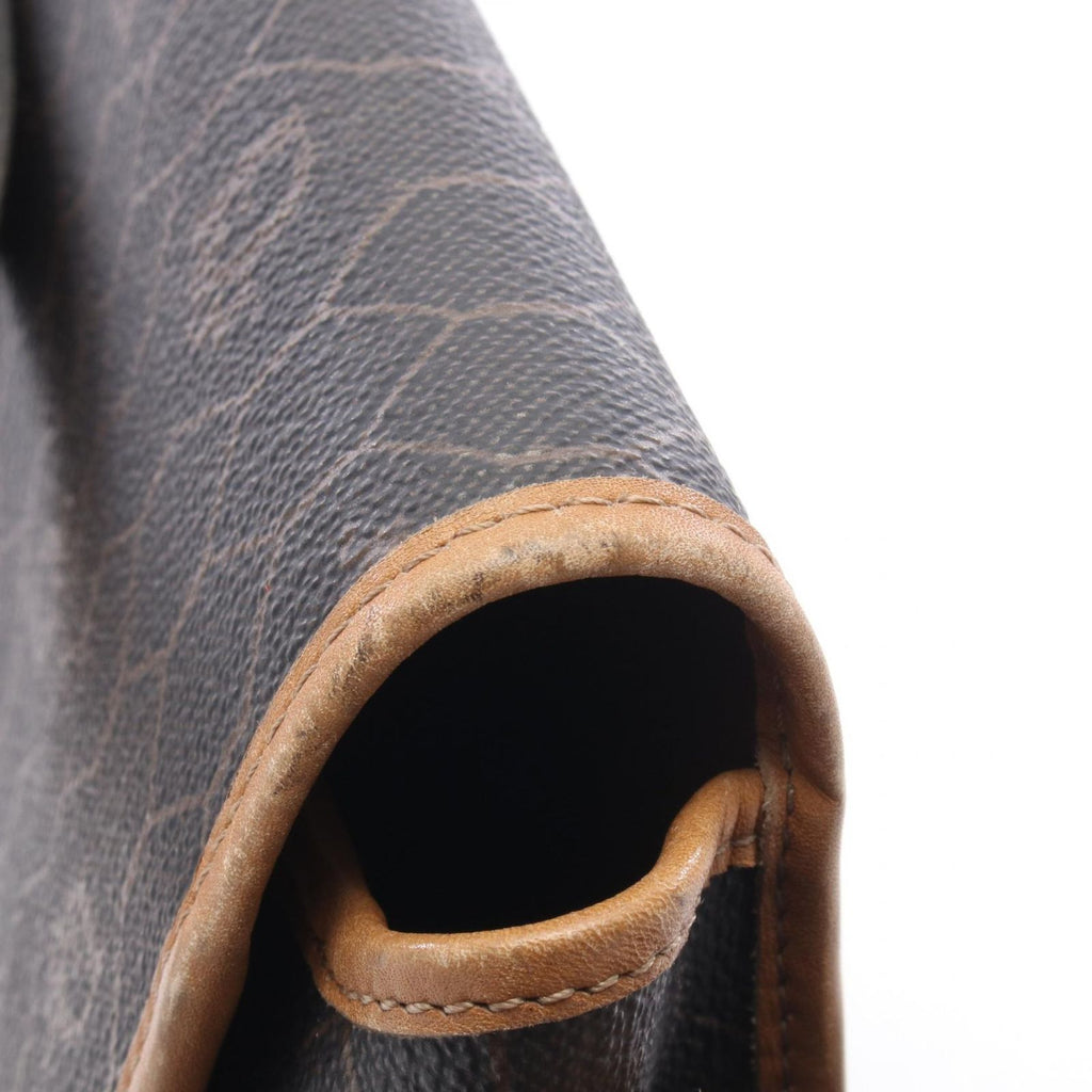 Dior Shoulder Bag Honeycomb Black Brown Canvas Leather — view 7