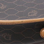 Dior Shoulder Bag Honeycomb Black Brown Canvas Leather — view 8