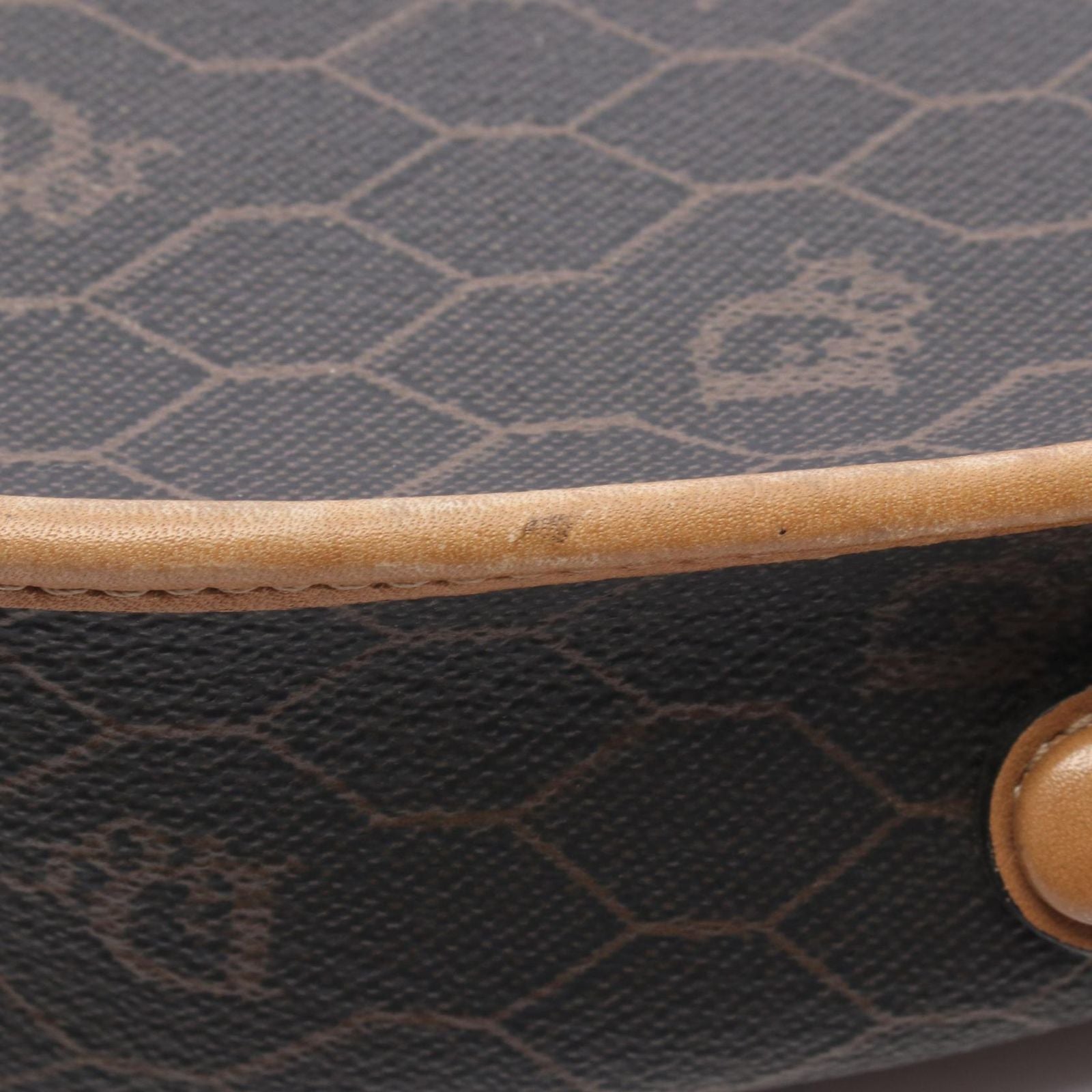 Dior Shoulder Bag Honeycomb Black Brown Canvas Leather — view 8