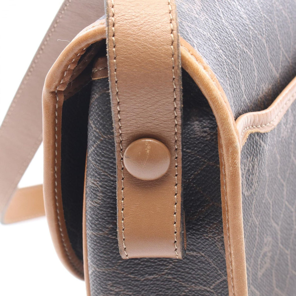 Dior Shoulder Bag Honeycomb Brown Black Canvas Leather — view 7