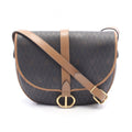 Dior Shoulder Bag Honeycomb Brown Black Canvas Leather