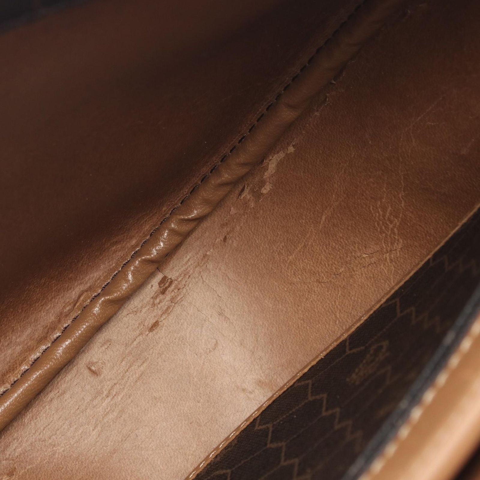 Dior Shoulder Bag Honeycomb Brown Black Canvas Leather — view 5