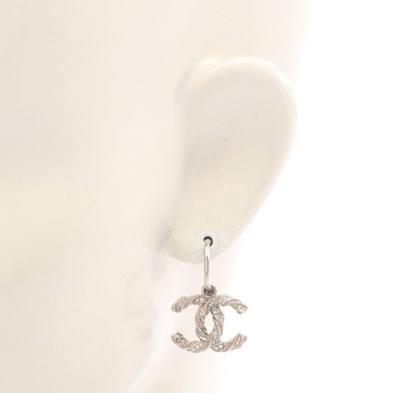 Chanel Earrings CC Logo Hoop — view 5