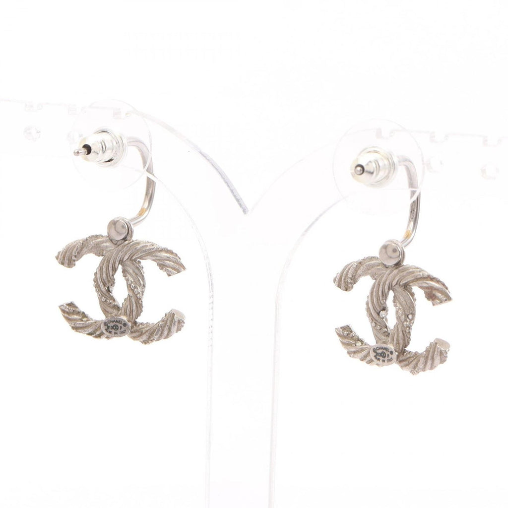 Chanel Earrings CC Logo Hoop — view 3