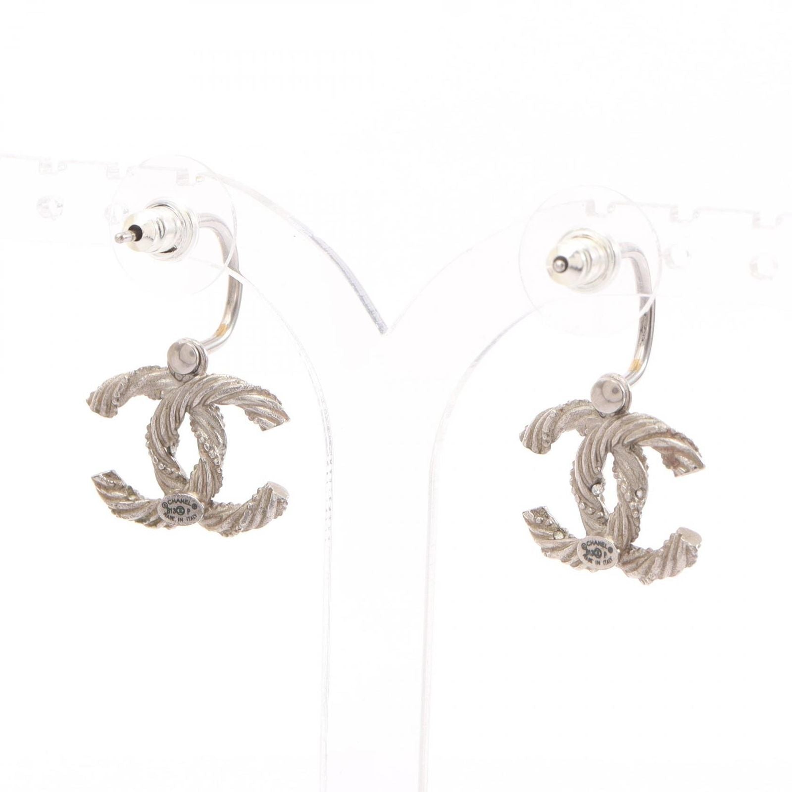 Chanel Earrings CC Logo Hoop — view 3