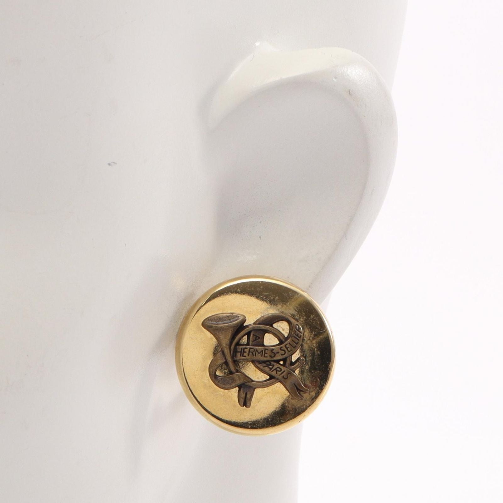 Hermes Earrings Horn Round — view 4