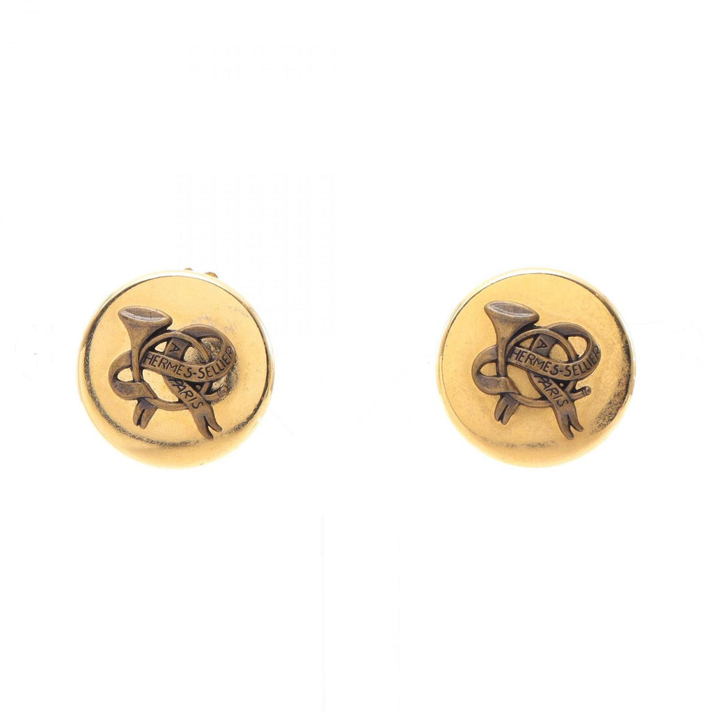 Hermes Earrings Horn Round