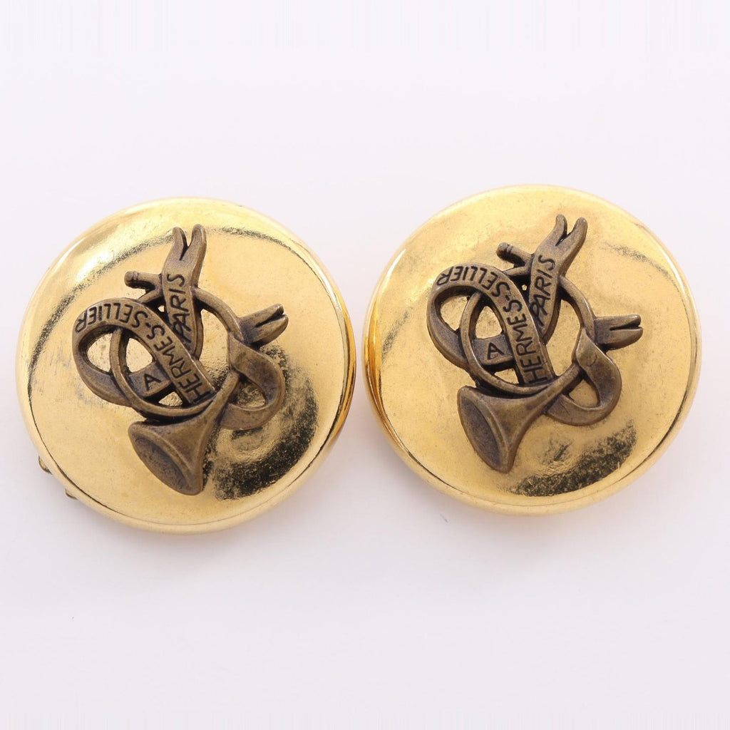 Hermes Earrings Horn Round — view 6