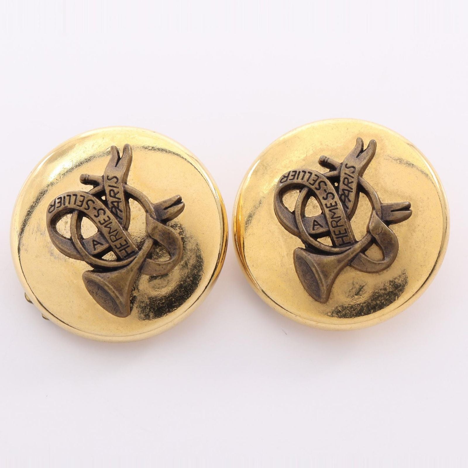 Hermes Earrings Horn Round — view 6