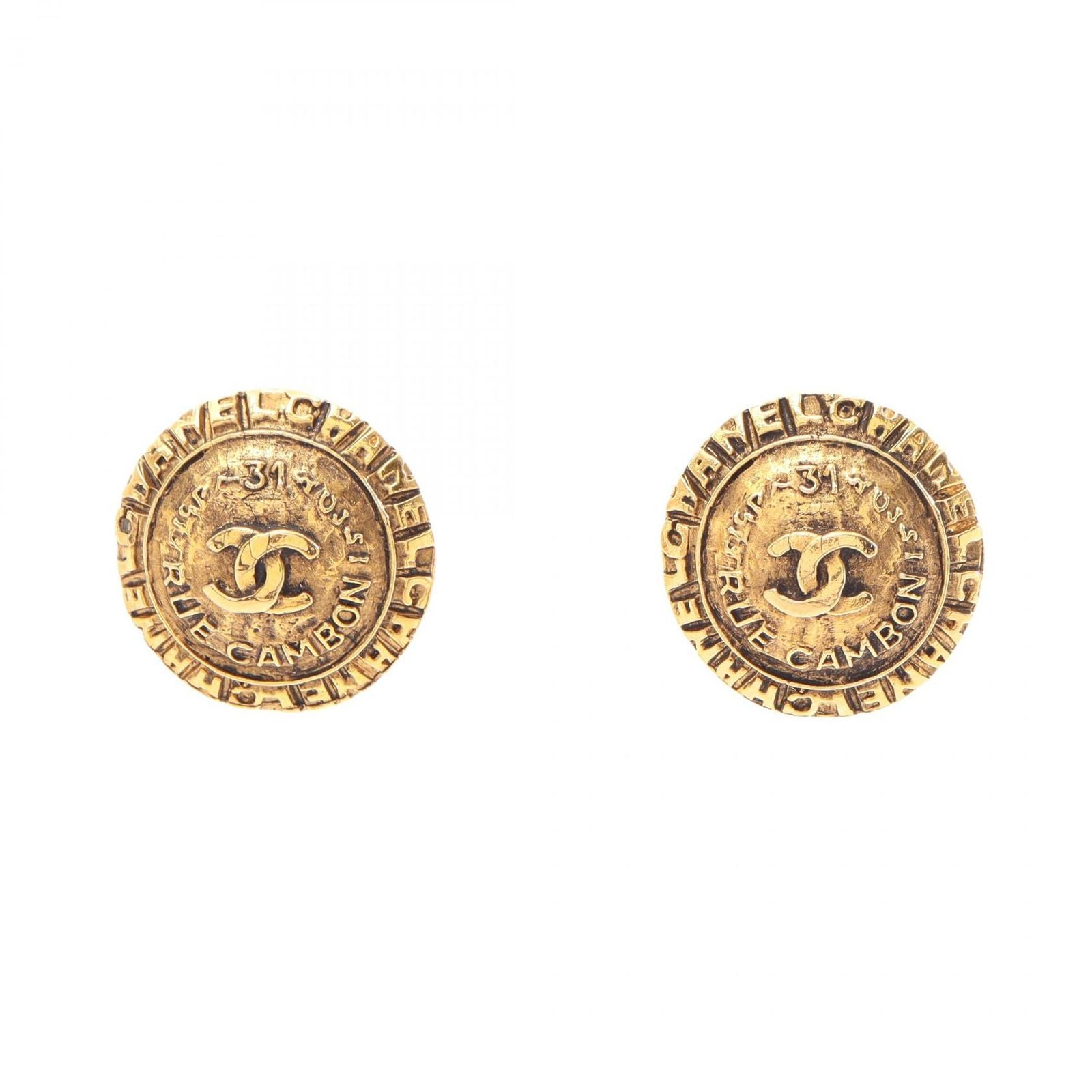Chanel Earrings CC Logo Vintage
