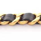 Chanel Belt Logo Chain Gold Leather Necklace — view 5