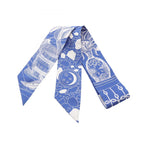 Hermes Scarf Twilly la Danse Des Amazones Ribbon Blue Silk la Des