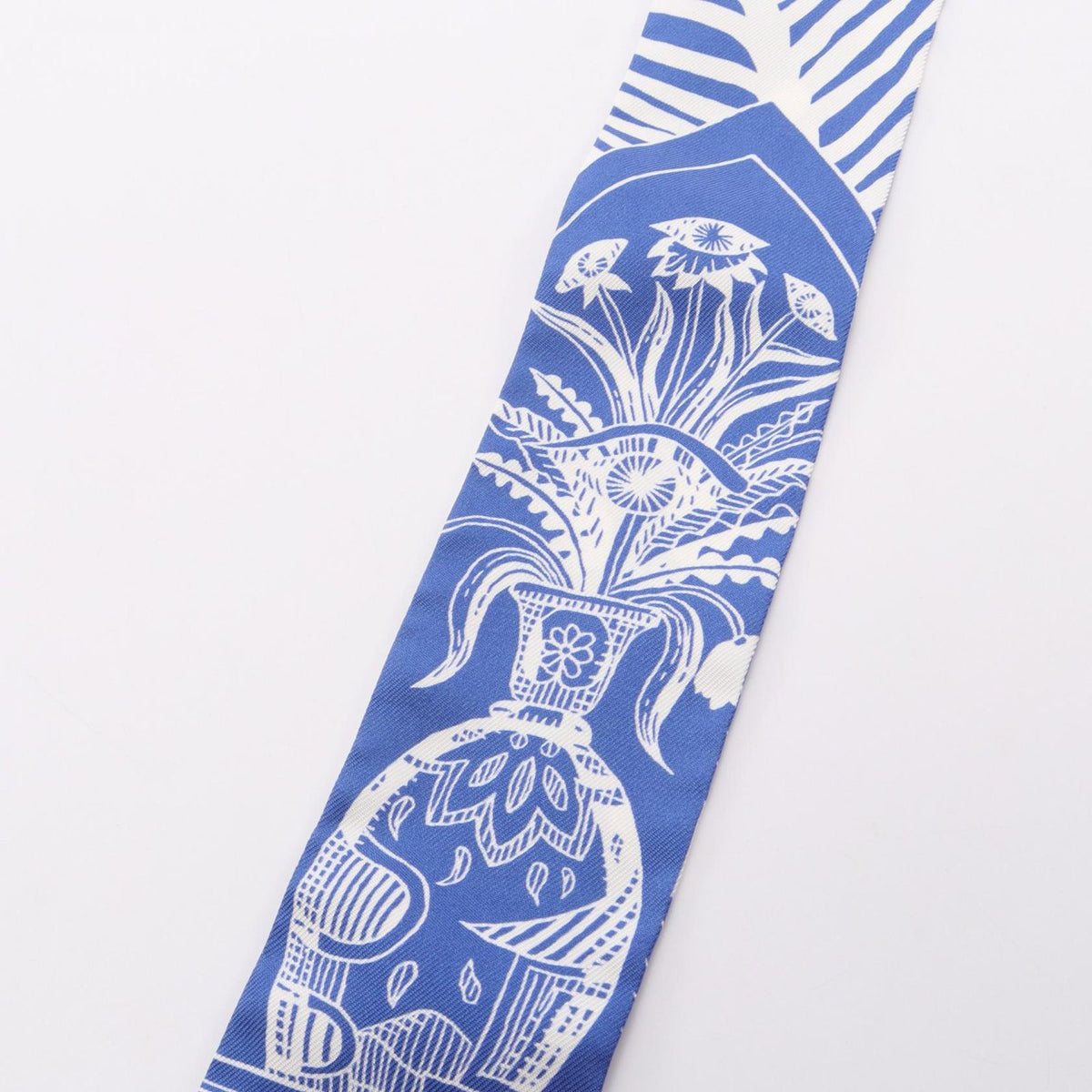 Hermes Scarf Twilly la Danse Des Amazones Ribbon Blue Silk la Des — view 6