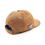 Prada Cap Triangle Plate Brown Nylon Hat — view 3