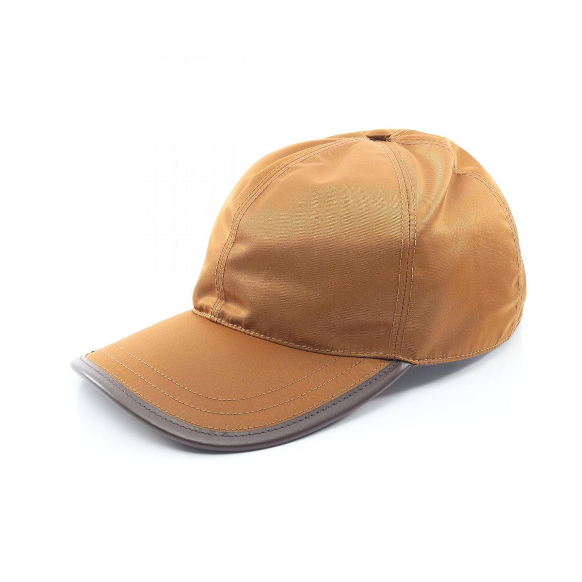Prada Cap Triangle Plate Brown Nylon Hat — view 2