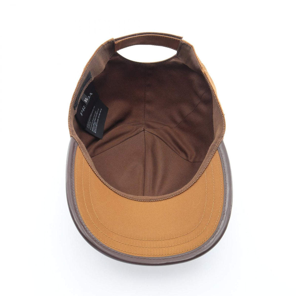 Prada Cap Triangle Plate Brown Nylon Hat — view 4