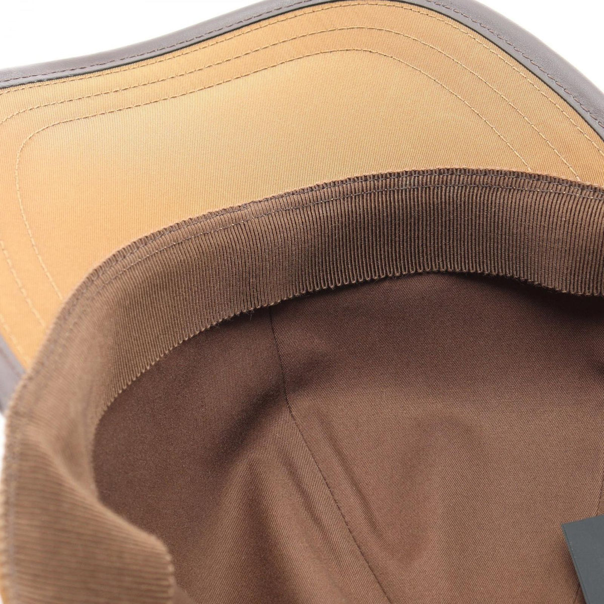 Prada Cap Triangle Plate Brown Nylon Hat — view 8
