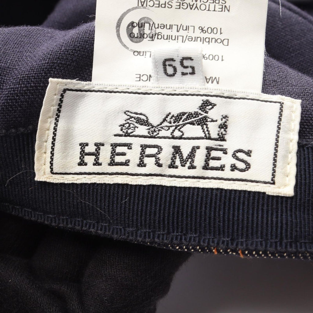 Hermes Cap Embroidery 59 Fabric Denim Cap Hat — view 4