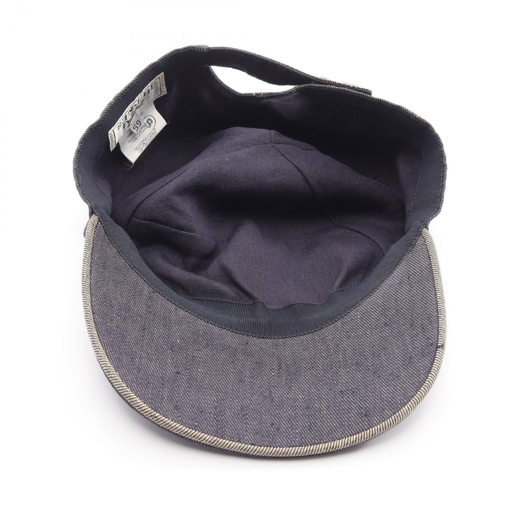 Hermes Cap Embroidery 59 Fabric Denim Cap Hat — view 3