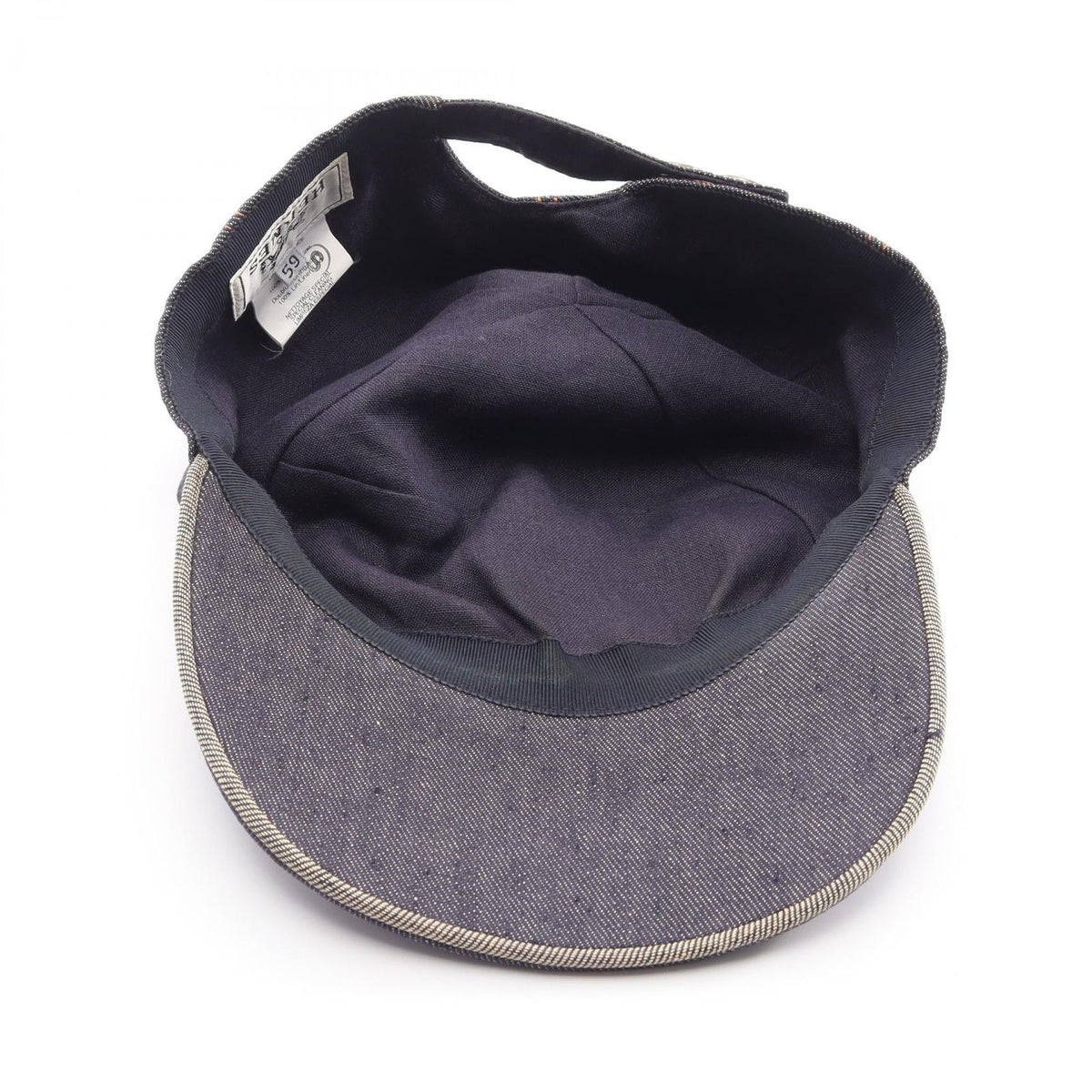 Hermes Cap Embroidery 59 Fabric Denim Cap Hat — view 3