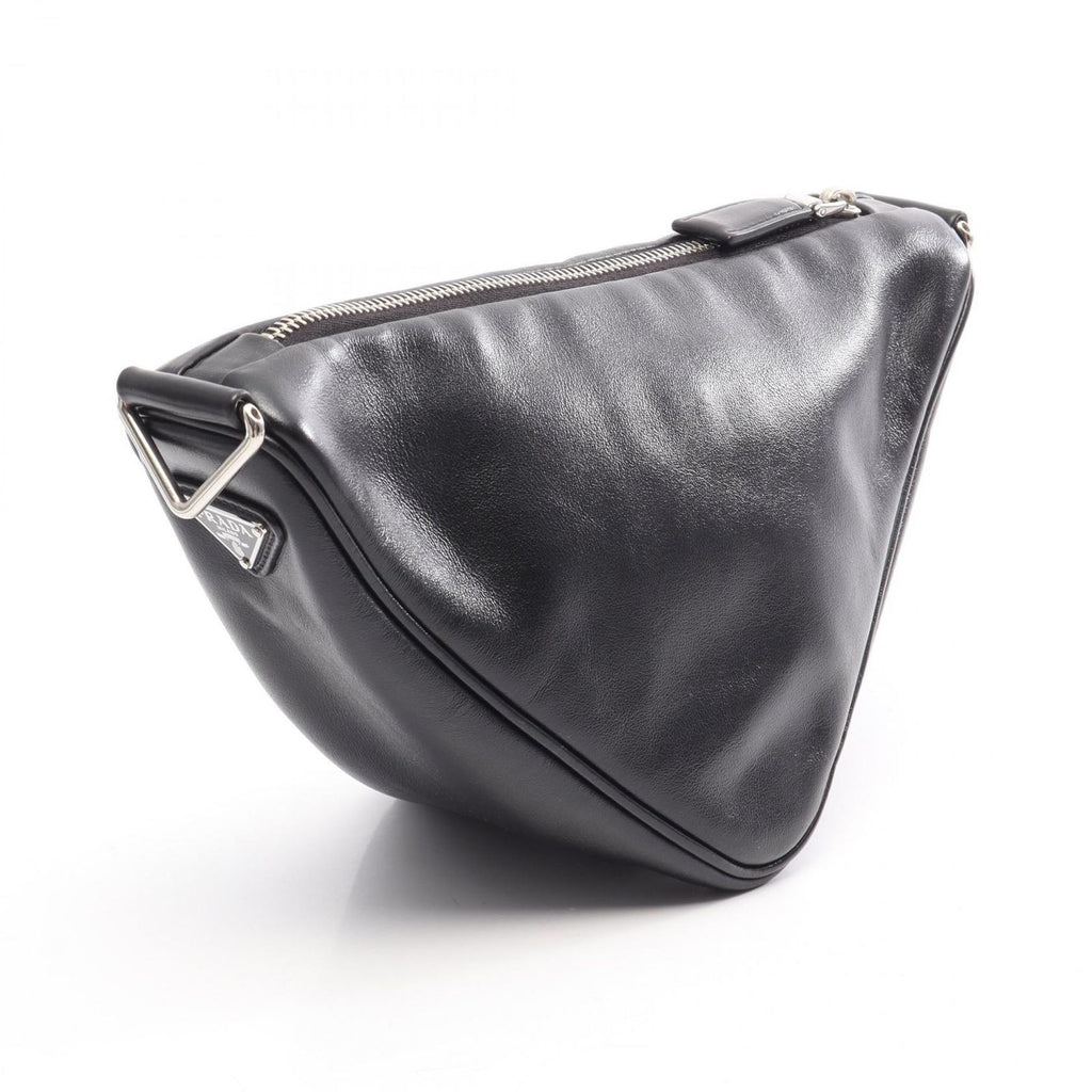 Prada Shoulder Bag Triangle Black Leather — view 2