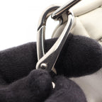 Prada Shoulder Bag Triangle White Black Leather — view 8