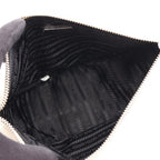 Prada Shoulder Bag Triangle White Black Leather — view 3